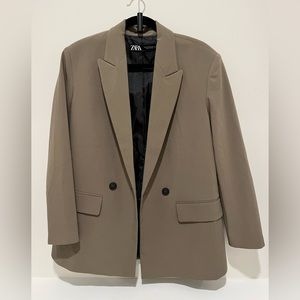 ZARA oversized blazer- size XS KHAKI